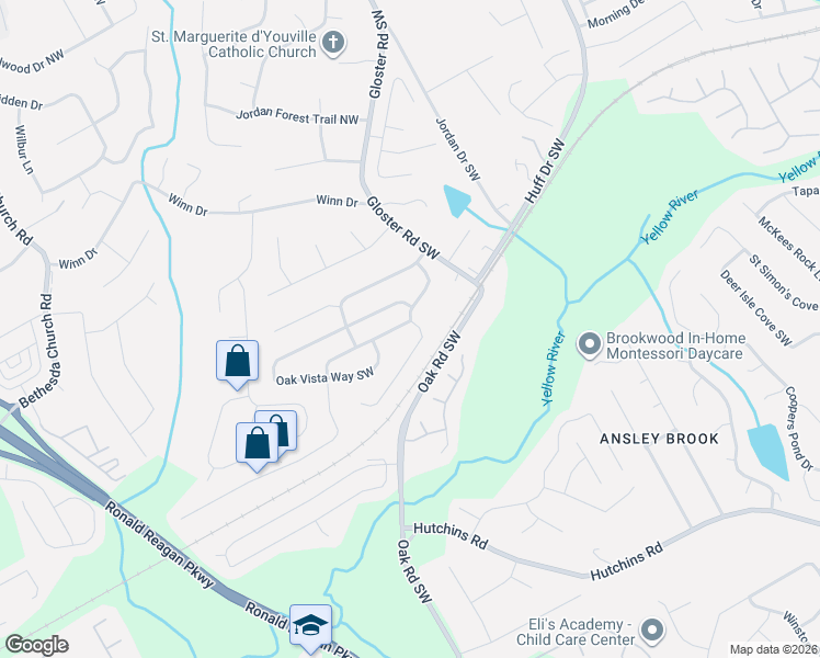 map of restaurants, bars, coffee shops, grocery stores, and more near 194 Shadetree Lane in Lawrenceville