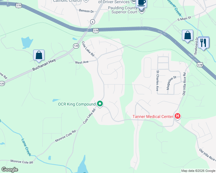 map of restaurants, bars, coffee shops, grocery stores, and more near 201 Cole Creek Drive in Dallas