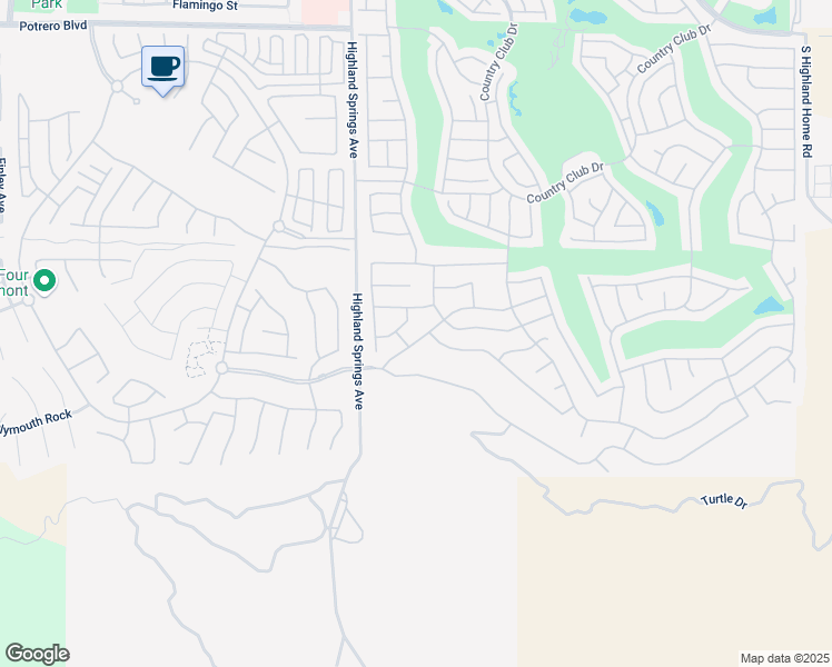map of restaurants, bars, coffee shops, grocery stores, and more near 6230 Sawgrass Drive in Banning