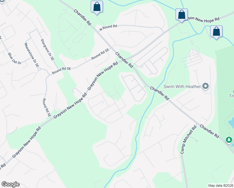map of restaurants, bars, coffee shops, grocery stores, and more near 1885 Cutleaf Creek Road Southeast in Grayson