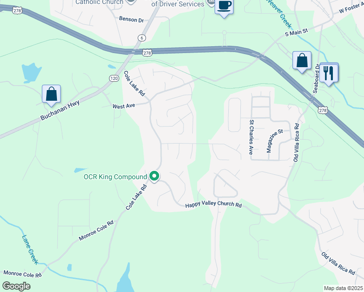 map of restaurants, bars, coffee shops, grocery stores, and more near 101 Klintfield Trail in Dallas