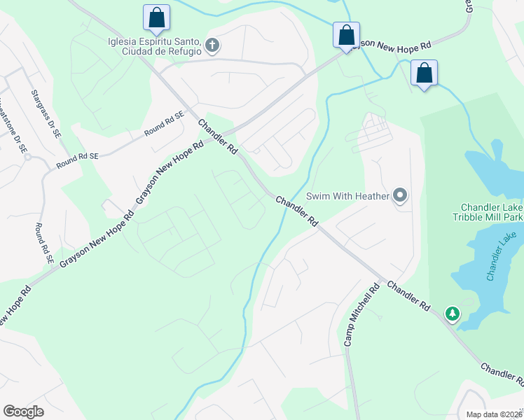 map of restaurants, bars, coffee shops, grocery stores, and more near 336 Cutleaf Ives Drive in Grayson