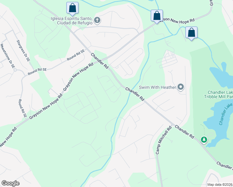 map of restaurants, bars, coffee shops, grocery stores, and more near 339 Cutleaf Ives Drive in Grayson
