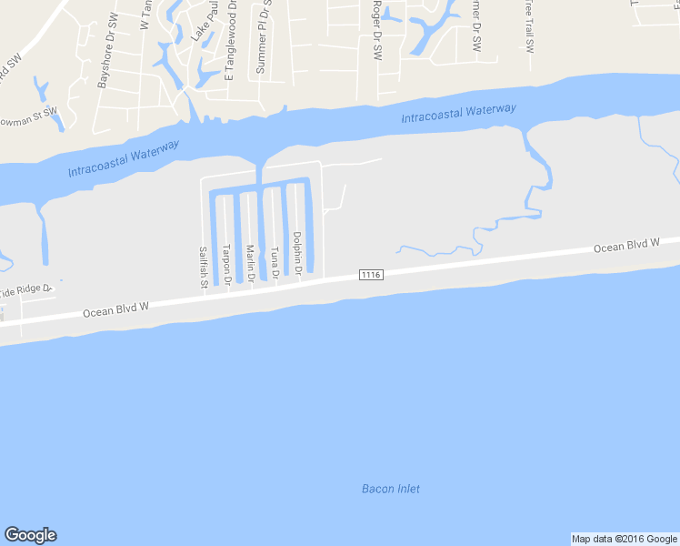 map of restaurants, bars, coffee shops, grocery stores, and more near 866 Ocean Boulevard West in Holden Beach