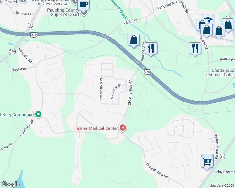map of restaurants, bars, coffee shops, grocery stores, and more near 117 Magazine Street in Dallas