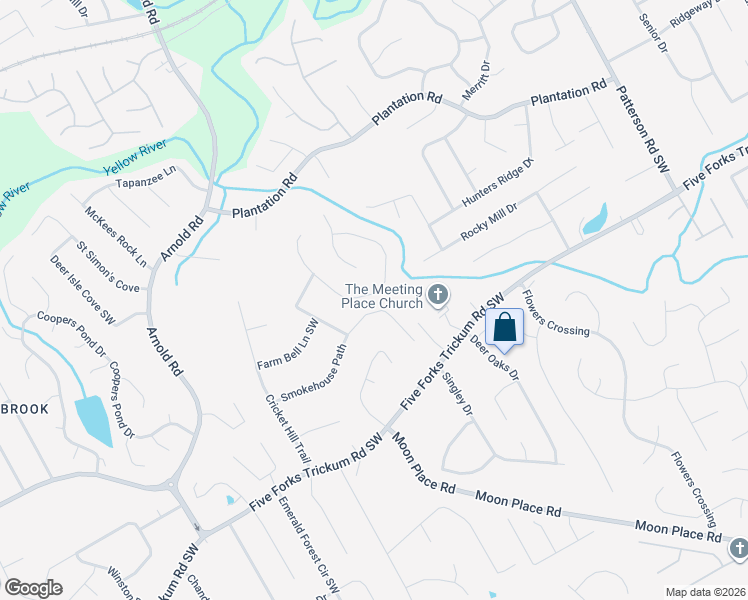 map of restaurants, bars, coffee shops, grocery stores, and more near 581 Battersea Drive in Lawrenceville