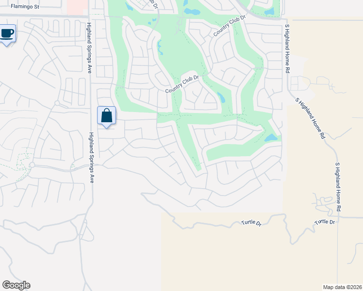 map of restaurants, bars, coffee shops, grocery stores, and more near 1722 Masters Drive in Banning