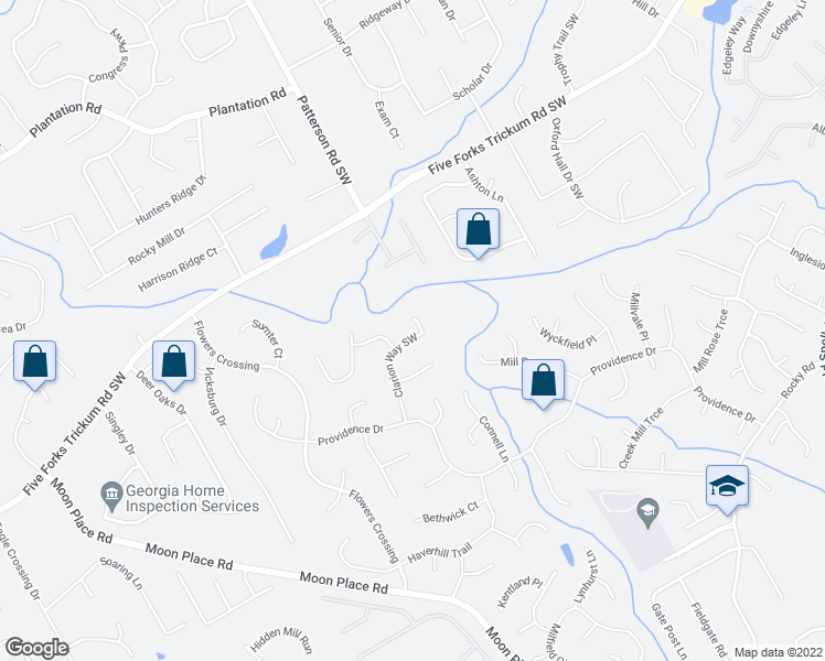 map of restaurants, bars, coffee shops, grocery stores, and more near 978 Clarion Way Southwest in Lawrenceville