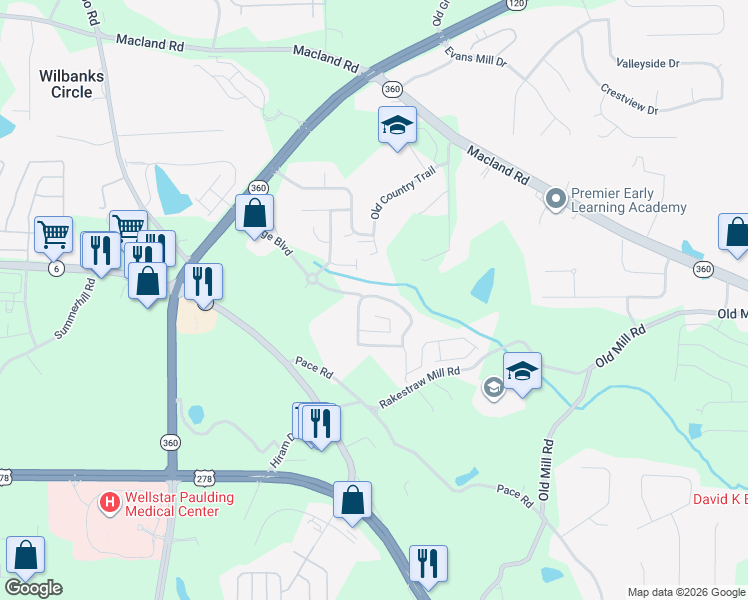 map of restaurants, bars, coffee shops, grocery stores, and more near 24 Crescent Woode Drive in Dallas
