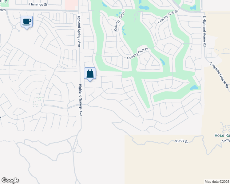 map of restaurants, bars, coffee shops, grocery stores, and more near 5957 Indian Canyon Drive in Banning