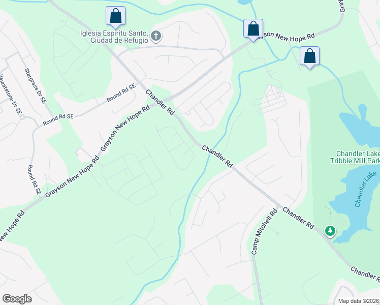 map of restaurants, bars, coffee shops, grocery stores, and more near 2108 Cutleaf Creek Road Southeast in Grayson