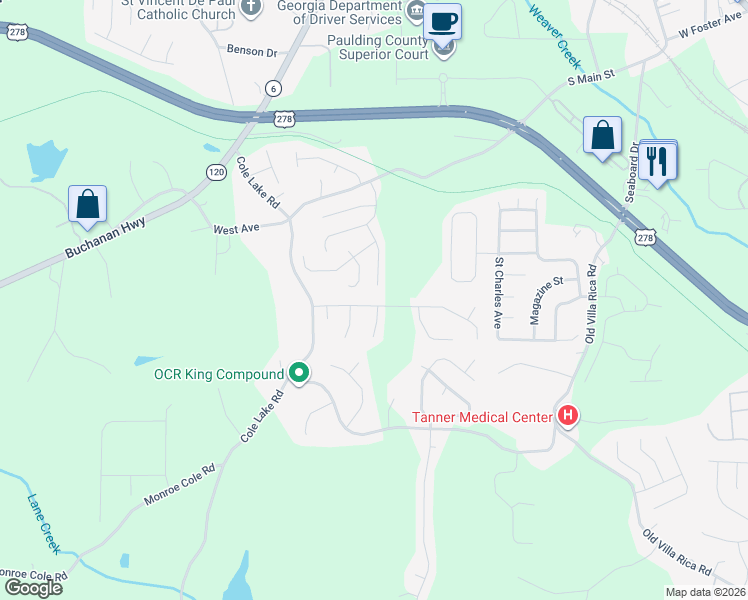 map of restaurants, bars, coffee shops, grocery stores, and more near 309 Cole Creek Drive in Dallas