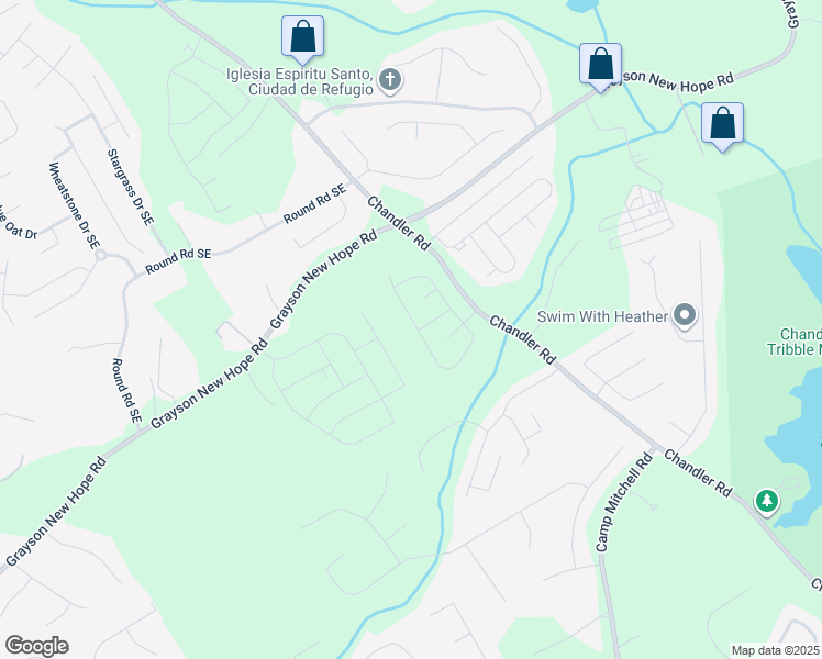 map of restaurants, bars, coffee shops, grocery stores, and more near 1925 Cutleaf Creek Road Southeast in Grayson