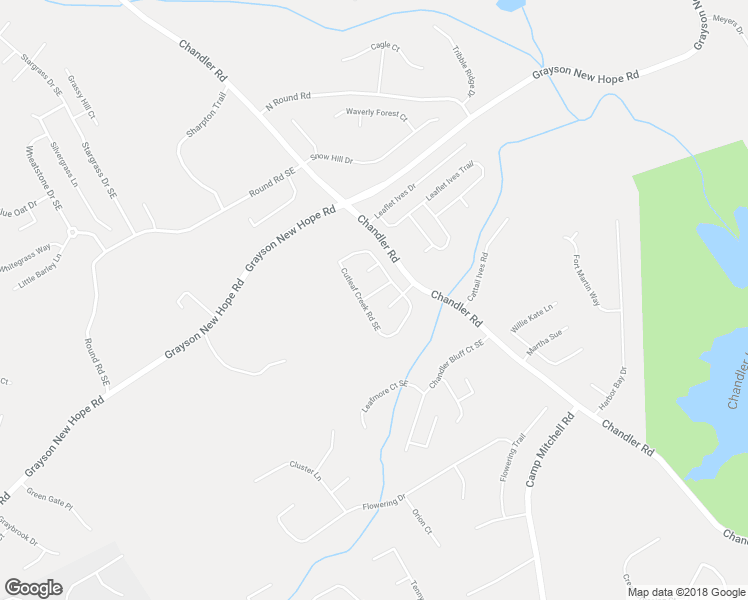 map of restaurants, bars, coffee shops, grocery stores, and more near 313 Water Willow Drive in Grayson