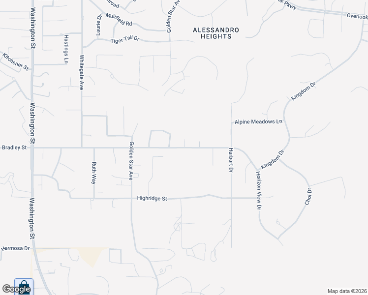 map of restaurants, bars, coffee shops, grocery stores, and more near 1110 Bradley Street in Riverside