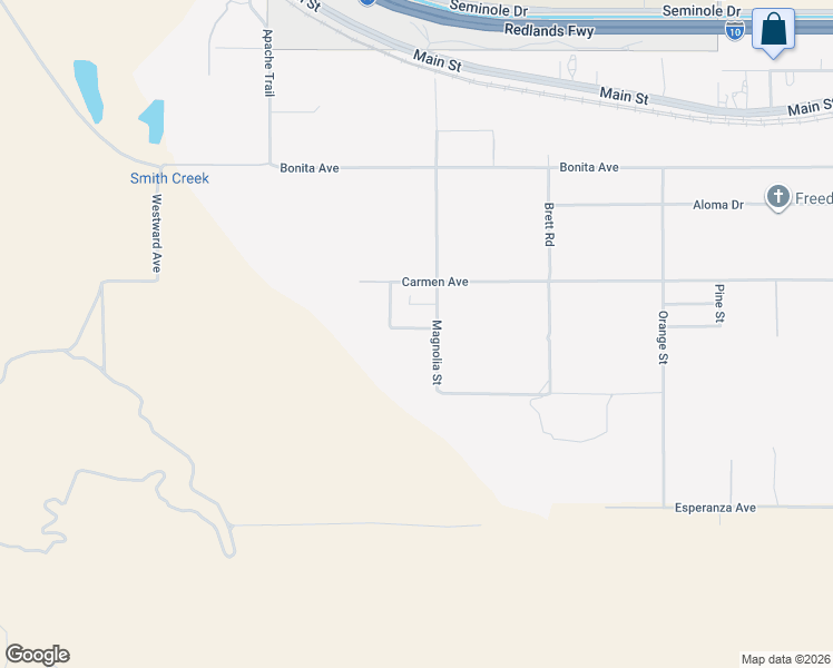 map of restaurants, bars, coffee shops, grocery stores, and more near 49325 Blanche Avenue in Cabazon