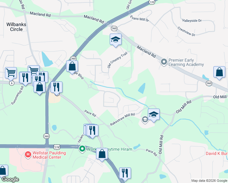 map of restaurants, bars, coffee shops, grocery stores, and more near 65 Crescent Woode Drive in Dallas