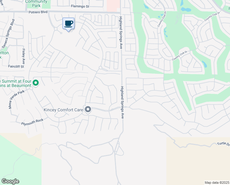 map of restaurants, bars, coffee shops, grocery stores, and more near 361 Lucinda Terrace in Beaumont