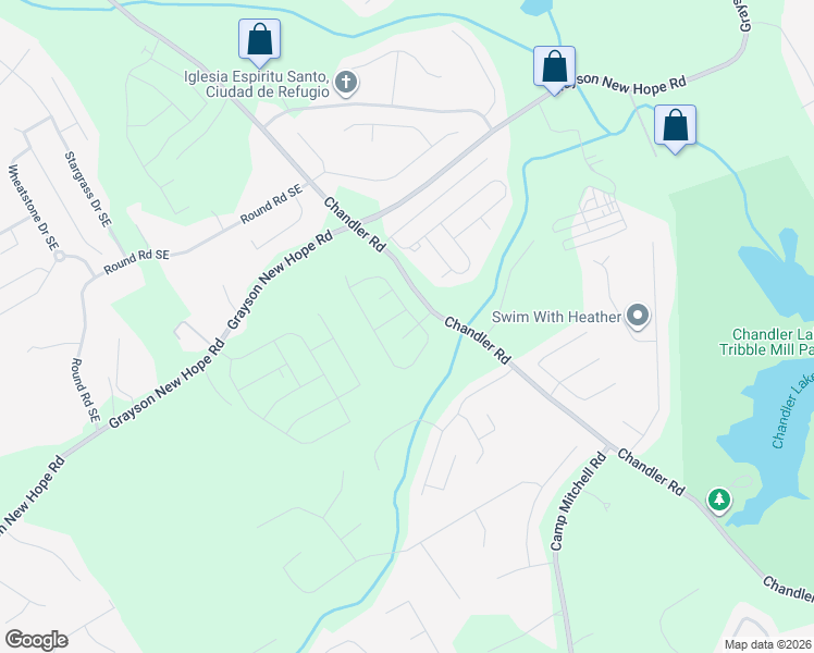 map of restaurants, bars, coffee shops, grocery stores, and more near 336 Cutleaf Ives Drive in Grayson