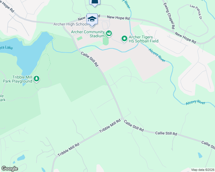 map of restaurants, bars, coffee shops, grocery stores, and more near 2575 Callie Still Road in Lawrenceville