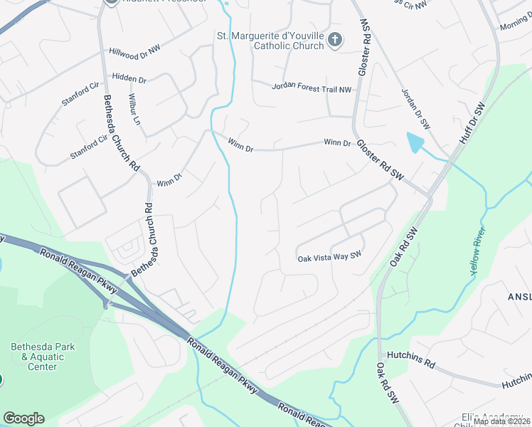 map of restaurants, bars, coffee shops, grocery stores, and more near 176 Stonehurst Way Southwest in Lawrenceville