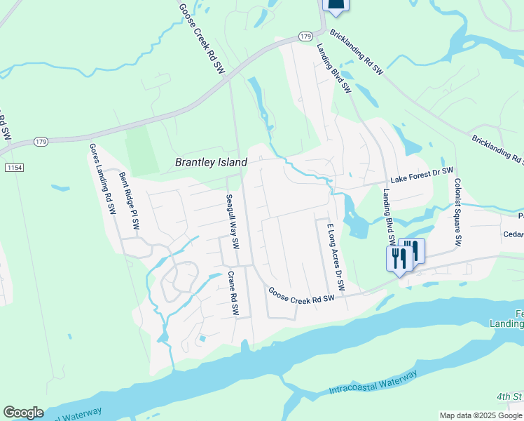 map of restaurants, bars, coffee shops, grocery stores, and more near 1768 Forest Oak Boulevard Southwest in Ocean Isle Beach