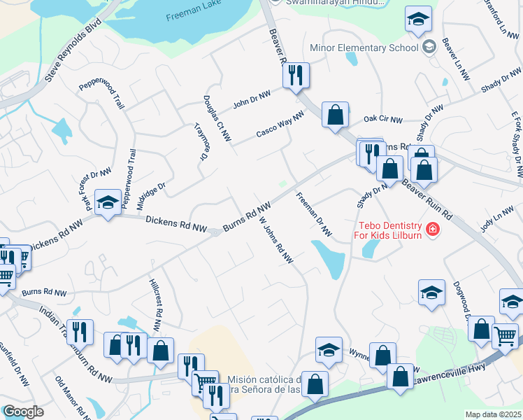 Burns Road Northwest, Lilburn GA Walk Score