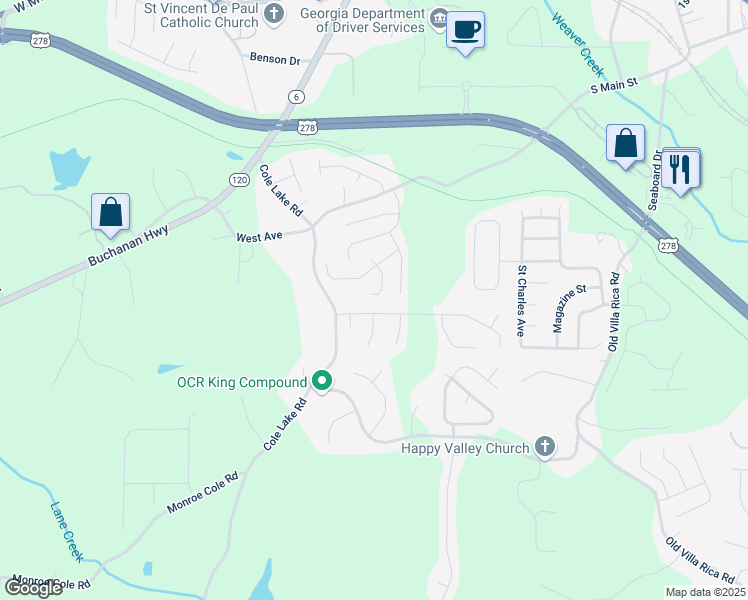 map of restaurants, bars, coffee shops, grocery stores, and more near 115 Bradford Court in Dallas