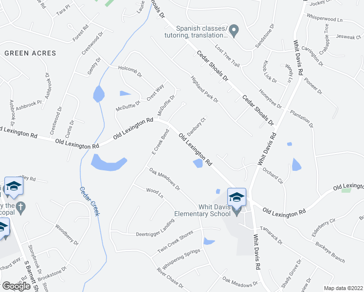 map of restaurants, bars, coffee shops, grocery stores, and more near 3810 Old Lexington Road in Athens
