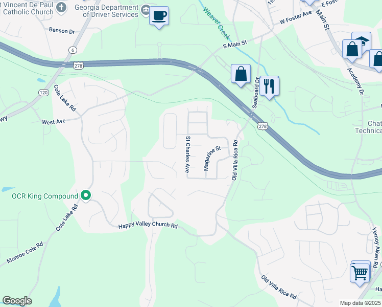 map of restaurants, bars, coffee shops, grocery stores, and more near 101 Dumaine Street in Dallas