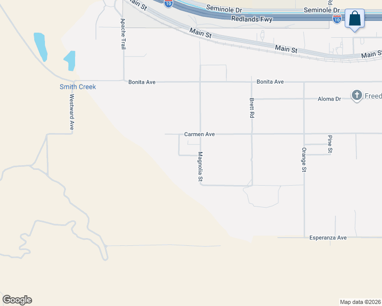 map of restaurants, bars, coffee shops, grocery stores, and more near 49328 Blanche Avenue in Cabazon