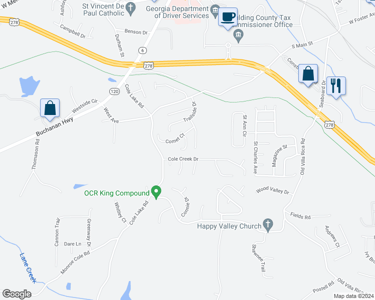 map of restaurants, bars, coffee shops, grocery stores, and more near 111 Bradford Court in Dallas