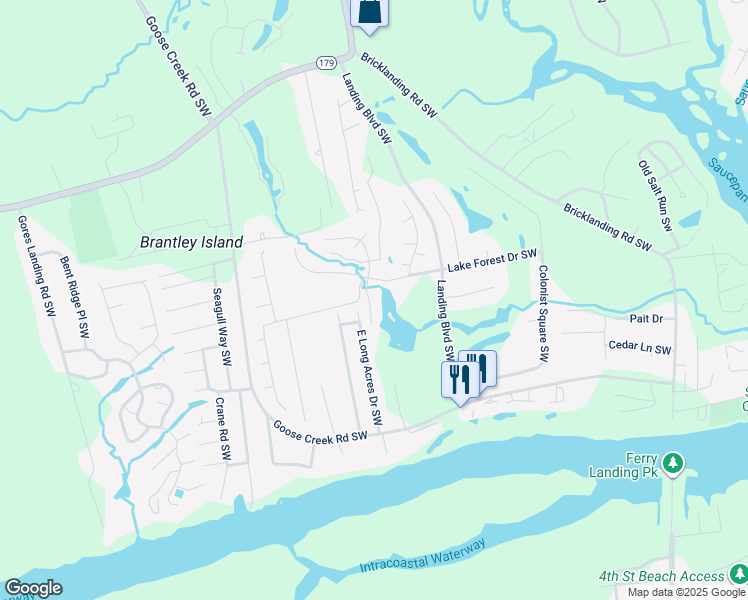 map of restaurants, bars, coffee shops, grocery stores, and more near 1715 Deerfield Drive Southwest in Ocean Isle Beach