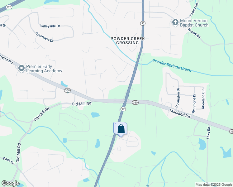 map of restaurants, bars, coffee shops, grocery stores, and more near 3529 Macland Road in Dallas