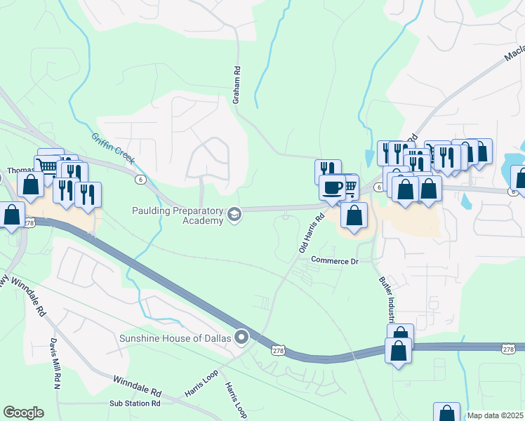 map of restaurants, bars, coffee shops, grocery stores, and more near 115 Alpine Court in Dallas