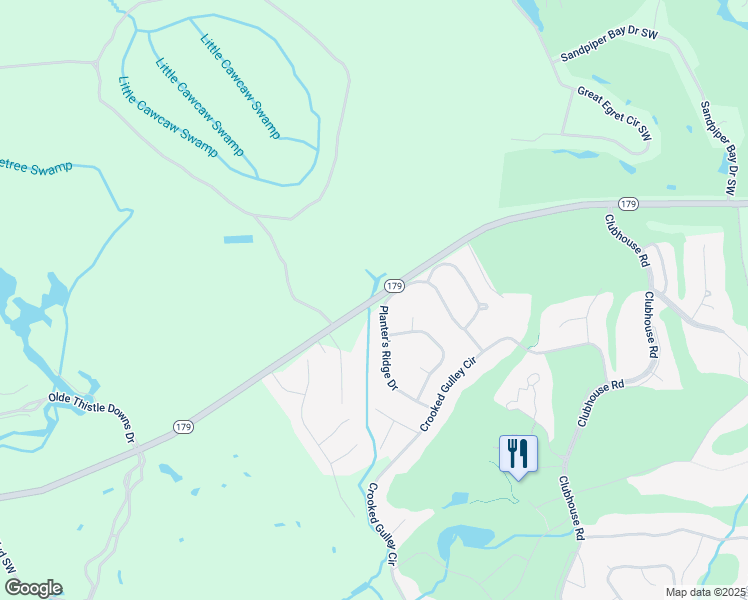 map of restaurants, bars, coffee shops, grocery stores, and more near Old Georgetown Road Southwest in Sunset Beach