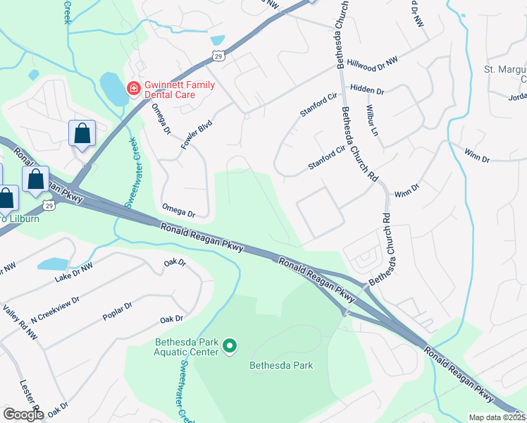 map of restaurants, bars, coffee shops, grocery stores, and more near in Lawrenceville