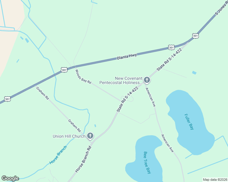 map of restaurants, bars, coffee shops, grocery stores, and more near 1074 Woods Bay Road in Turbeville