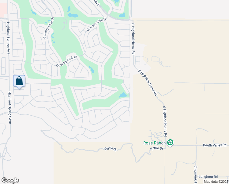 map of restaurants, bars, coffee shops, grocery stores, and more near 4802 Mission Hills Drive in Banning