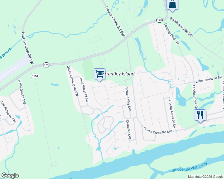 map of restaurants, bars, coffee shops, grocery stores, and more near 5461 Thrush Rd SW in Ocean Isle Beach