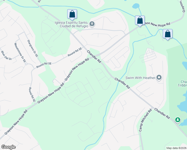 map of restaurants, bars, coffee shops, grocery stores, and more near 1925 Cutleaf Creek Road Southeast in Grayson