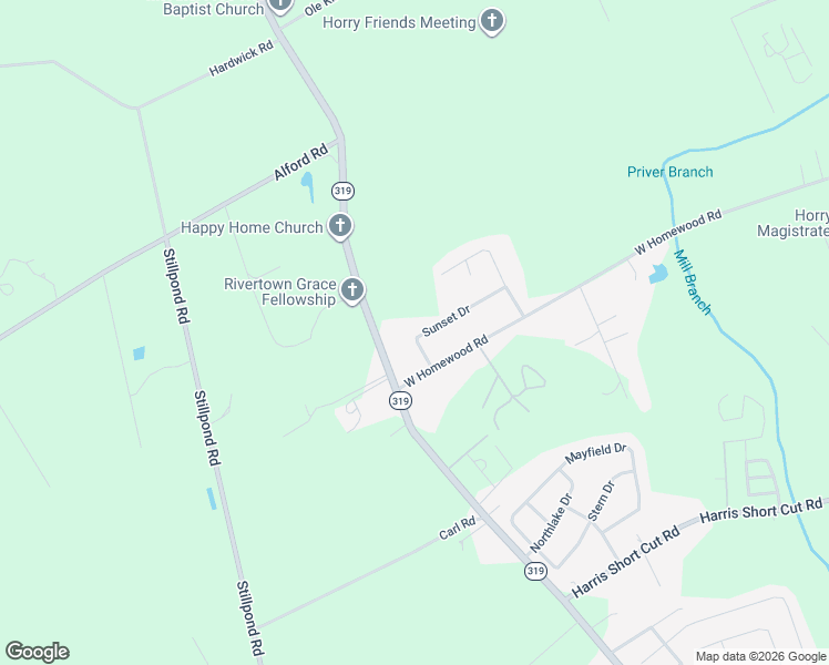 map of restaurants, bars, coffee shops, grocery stores, and more near 1835 West Homewood Road in Conway