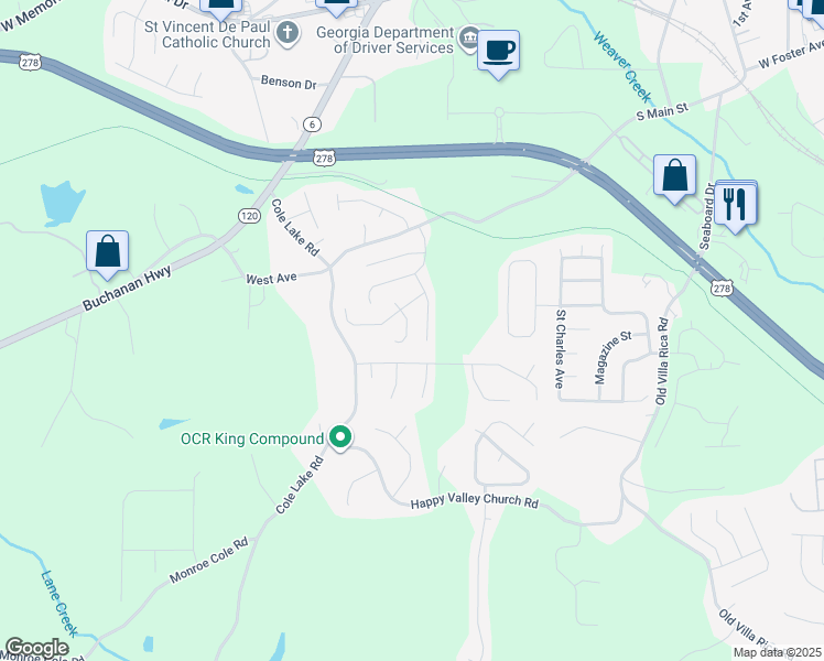 map of restaurants, bars, coffee shops, grocery stores, and more near 105 Comet Court in Dallas