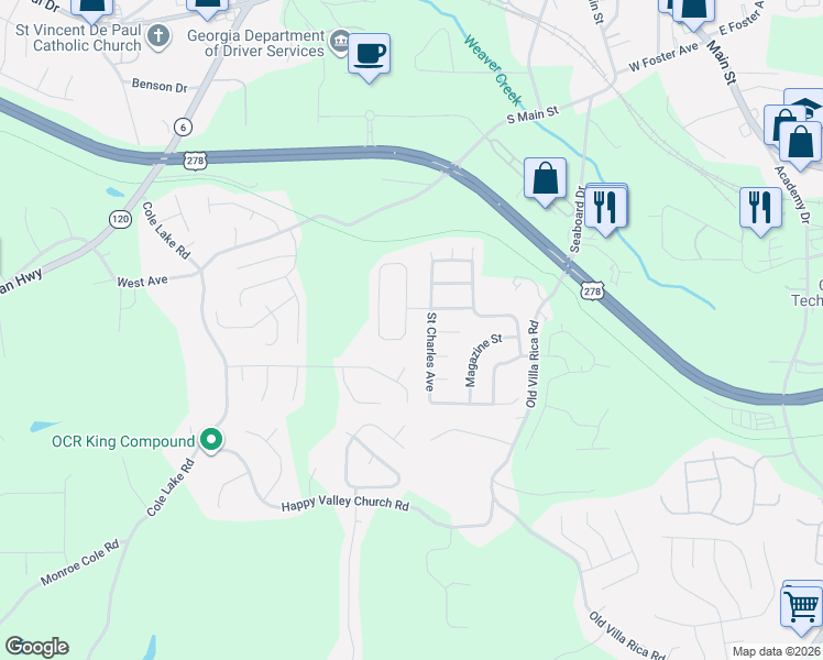 map of restaurants, bars, coffee shops, grocery stores, and more near 177 Saint Ann Circle in Dallas