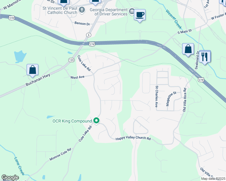 map of restaurants, bars, coffee shops, grocery stores, and more near 106 Bradford Court in Dallas