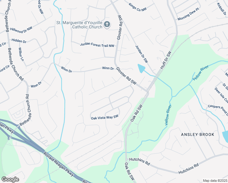 map of restaurants, bars, coffee shops, grocery stores, and more near 2865 Maple Vista Lane Southwest in Lawrenceville