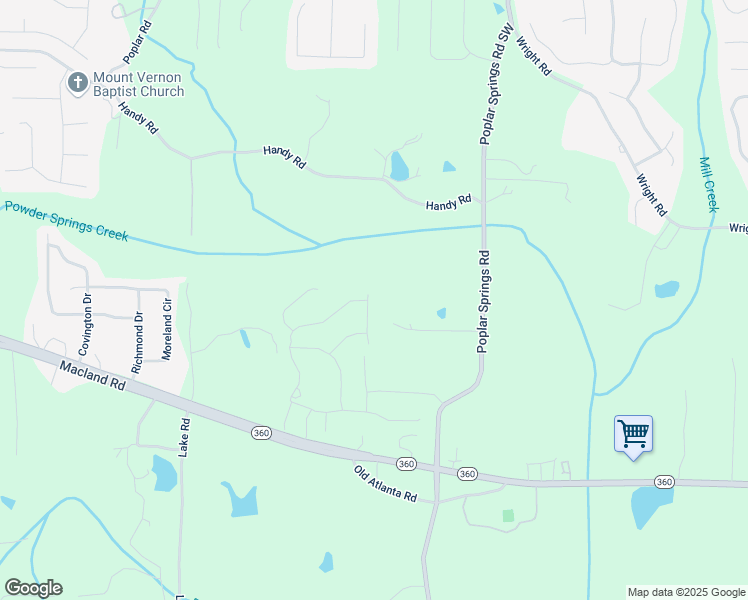 map of restaurants, bars, coffee shops, grocery stores, and more near 7 Hickory Branch in Hiram