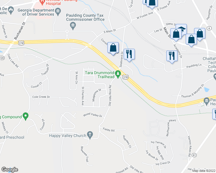 map of restaurants, bars, coffee shops, grocery stores, and more near 202 Lafayette Street in Dallas