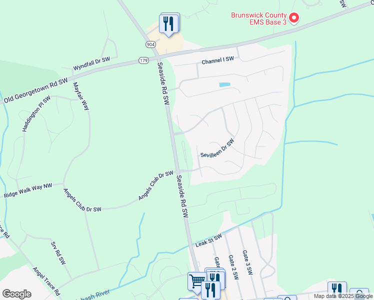 map of restaurants, bars, coffee shops, grocery stores, and more near 1250 Neptuno Court in Ocean Isle Beach