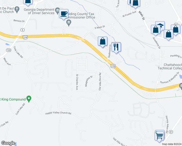 map of restaurants, bars, coffee shops, grocery stores, and more near 217 Lafayette Street in Dallas